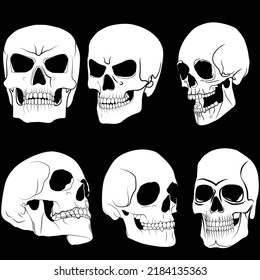Skull Vector Art Set, Image, Illustration