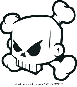 skull in vector art style