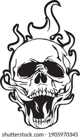 skull in vector art style