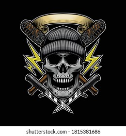 Skull vector artwork for t-shirt design