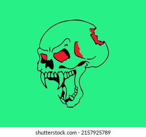 SchädelVektorgrafik mit Hintergrundfarbe