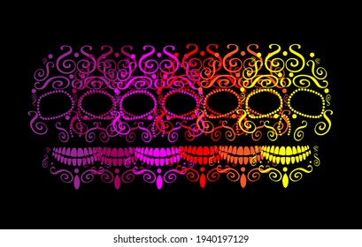 Skull vector background for fashion design, patterns, tattoos, day of the dead