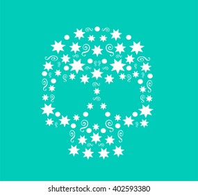 Skull vector background for fashion design, patterns, tattoos