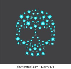 Skull vector background for fashion design, patterns, tattoos
