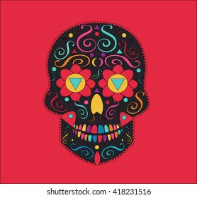 Skull vector background for fashion design, patterns, tattoos