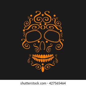 Skull vector background for fashion design, patterns, tattoos