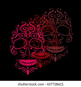 Skull vector background for fashion design, patterns, tattoos