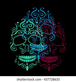 Skull vector background for fashion design, patterns, tattoos