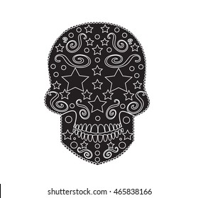 Skull vector background for fashion design, patterns, tattoos or Day of the dead