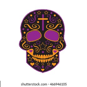 Skull vector background for fashion design, patterns, tattoos or Day of the dead