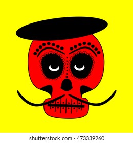 Skull vector background for fashion design, patterns, tattoos