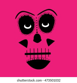 Skull vector background for fashion design, patterns, tattoos neon colors