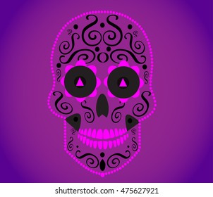 Skull vector background for fashion design, patterns, tattoos neon colors