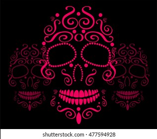 Skull vector background for fashion design, patterns, tattoos