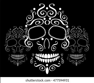 Skull vector background for fashion design, patterns, tattoos
