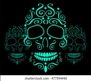Skull vector background for fashion design, patterns, tattoos