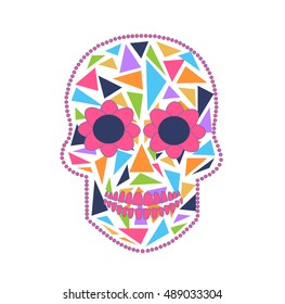 Skull vector background for fashion design, patterns, tattoos neon color