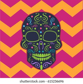Skull vector background for fashion design, pattern ornament