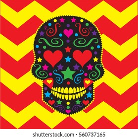 Skull vector background with many colors 