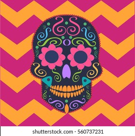 Skull vector background with many colors 