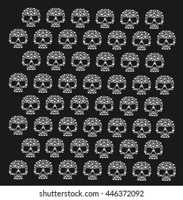 Skull vector background, patterns