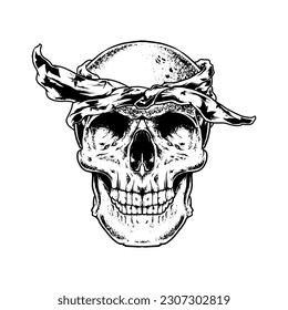 Skull Vector With Black and White Color