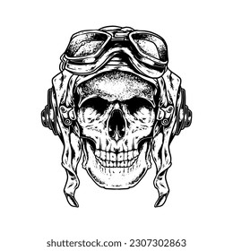 Skull Vector With Black and White Color