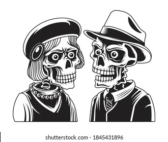 Skull Vector Black and White for Emblem, Clipat, Logo, Illustration, T-Shirt, etc.