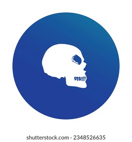 Skull Vector Blue Icon Design