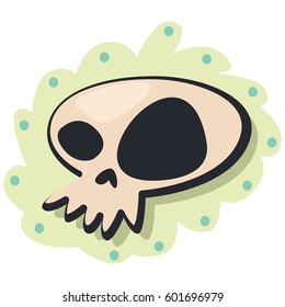 Skull vector cartoon icon isolated on a white background.
