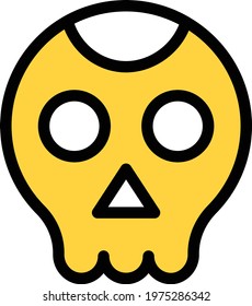 skull vector color line icon