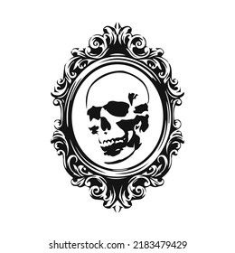 skull vector with concept frame