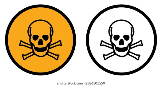 Skull vector. skull and crossbones icon. Minimal skull and crossbones. danger, Horror, Halloween, vector symbol.