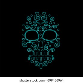 Skull vector Day of the dead background icon 