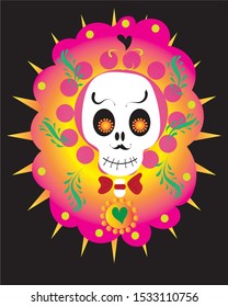 Skull vector - day of the dead celebration - dia de muertos