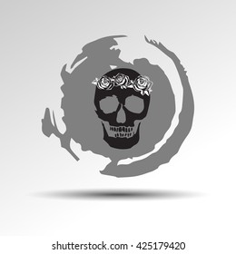 skull vector dead skeleton Halloween illustration cartoon