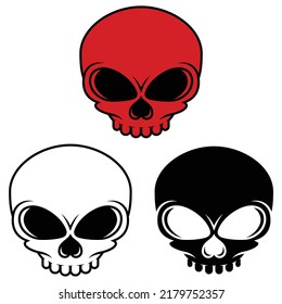 Skull vector design in cartoon style