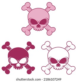 Skull vector design in cartoon style