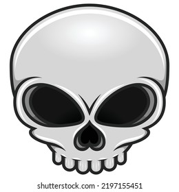 Skull vector design in cartoon style