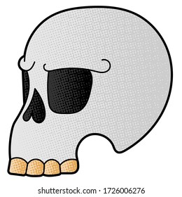 skull vector design. digital hand drawn. comic style