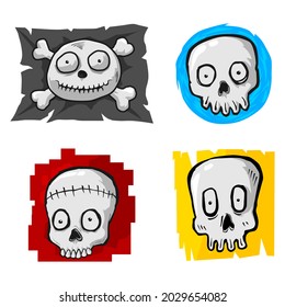 skull vector design with funny face
This skull cartoon is suitable to complement the design of stickers, backgrounds, icons, t-shirts,
and liked by young people