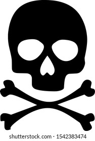 skull vector design icon in black and white