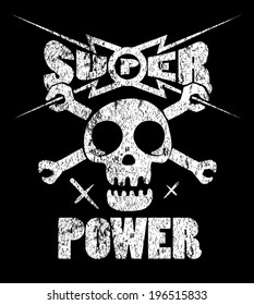 Skull vector design / a mark of the danger warning / T-shirt graphics