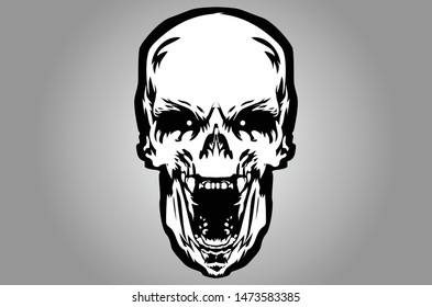 SKULL VECTOR DRAWING HANDMADE ART