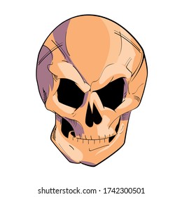 Skull vector drawing isolated on white for t-shirts or posters