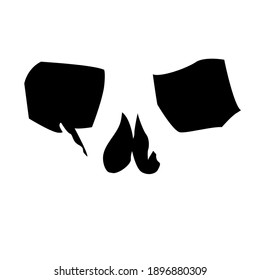 Skull vector drawing isolated on white for t-shirts or posters	
