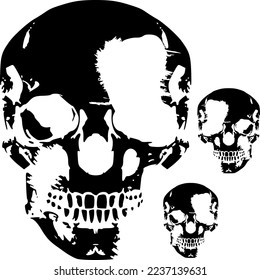 skull vector eps cdr for printing, cutting plotter, embroidery