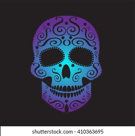 skull vector for fashion design, background or tattoo neon color