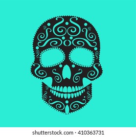 skull vector for fashion design, background or tattoo neon color