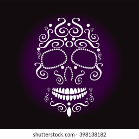 Skull vector for fashion design, tattoo or background white